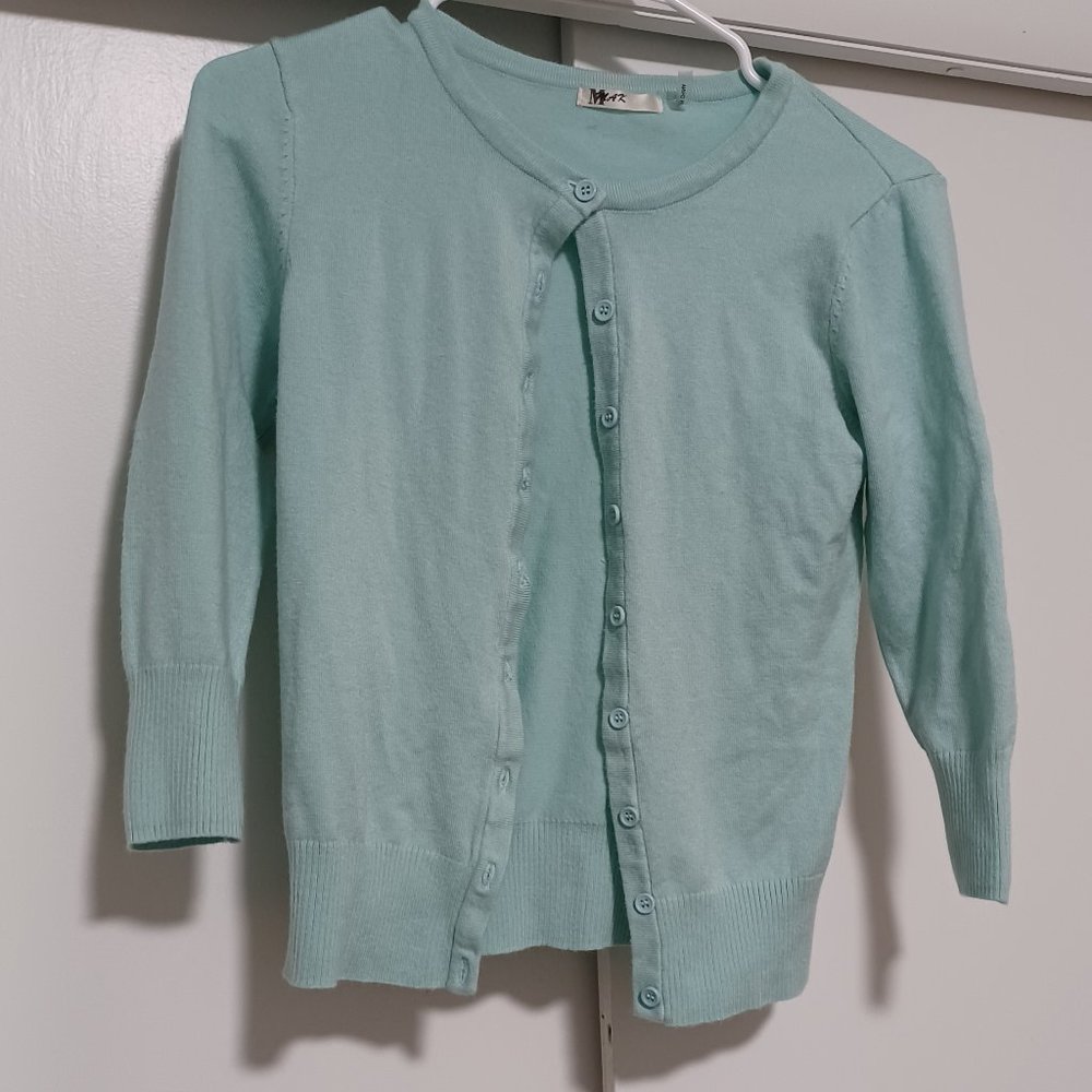 MAK Cardigan Robin Egg Blue Size Small